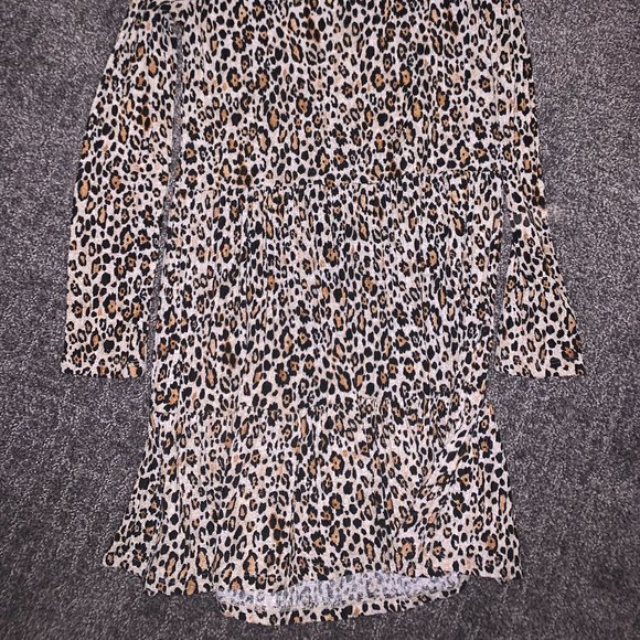Zara cheetah print long sleeve mini dress/ size small - Picture 2 of 2